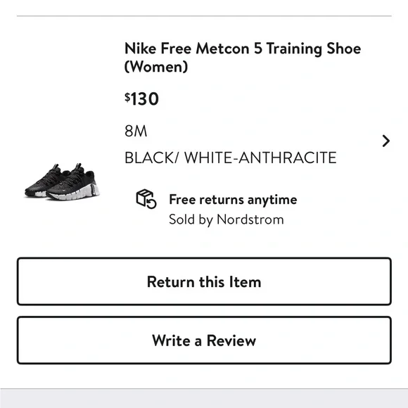 Nike Metcon 5 Black and White 8 - Picture 4 of 4